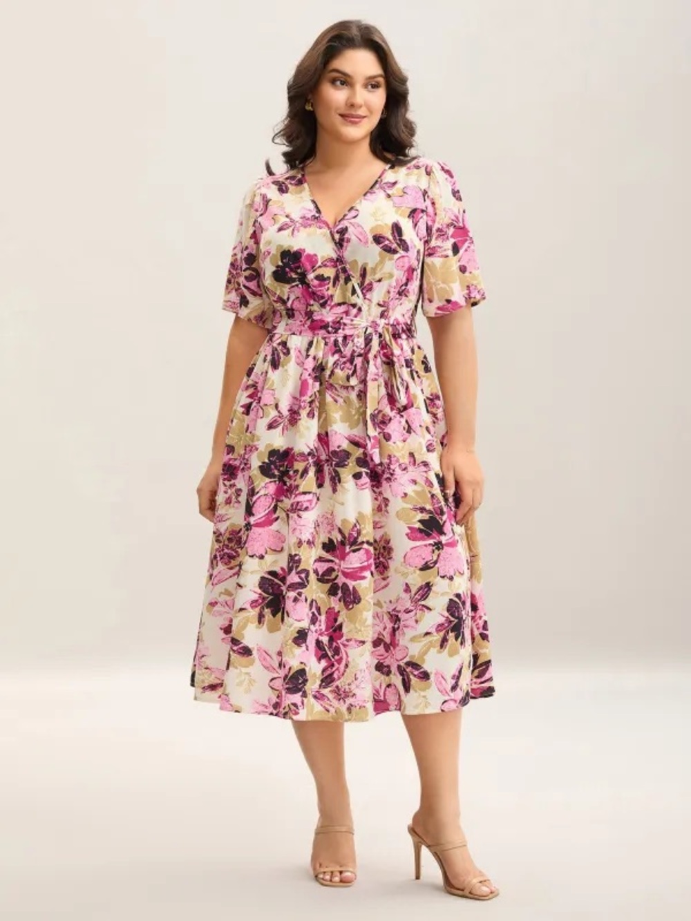 NWT bloomchic 18/20 Floral Pink Midi Dress